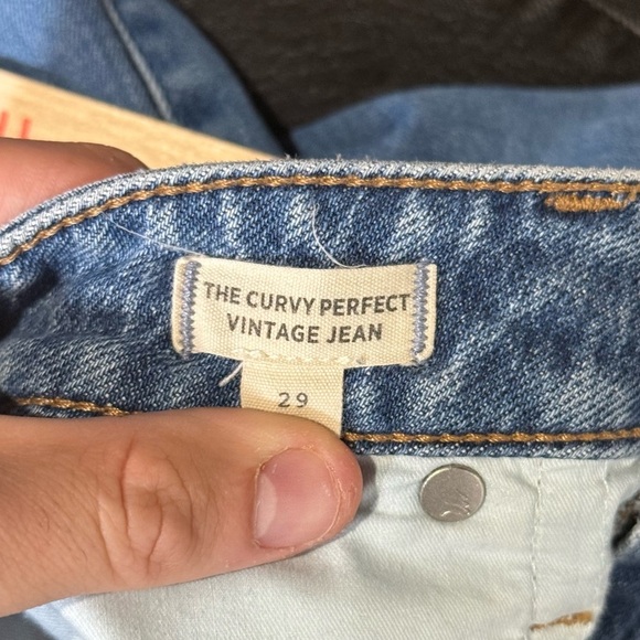 Madewell The Curvy Perfect Vintage Jean Size 29 Blue Wash Denim Jeans Stretch - Picture 8 of 8